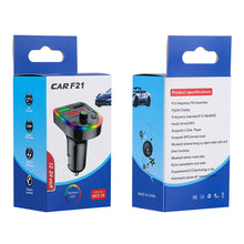 Load image into Gallery viewer, F21 Car Bluetooth 5.0 FM Transmitter Wireless Handsfree Audio Receiver MP3 Player LED 3.1A Dual USB Fast Charger Car Accessories Kit
