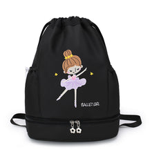 Load image into Gallery viewer, Children's Dance Backpack Shoes Little Girl Embroidery Large Capacity Drawstring Bag Ballet Latin Chinese Dance Supplies
