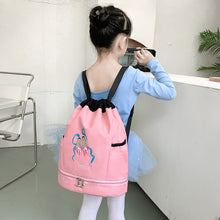Load image into Gallery viewer, Children's Dance Backpack Shoes Little Girl Embroidery Large Capacity Drawstring Bag Ballet Latin Chinese Dance Supplies
