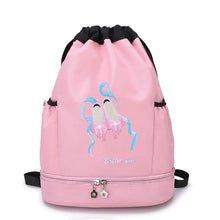 Load image into Gallery viewer, Children's Dance Backpack Shoes Little Girl Embroidery Large Capacity Drawstring Bag Ballet Latin Chinese Dance Supplies
