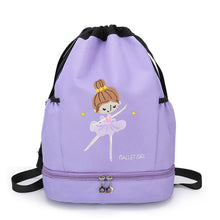 Load image into Gallery viewer, Children's Dance Backpack Shoes Little Girl Embroidery Large Capacity Drawstring Bag Ballet Latin Chinese Dance Supplies
