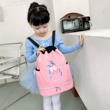 Load image into Gallery viewer, Children's Dance Backpack Shoes Little Girl Embroidery Large Capacity Drawstring Bag Ballet Latin Chinese Dance Supplies
