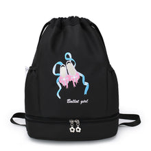 Load image into Gallery viewer, Children's Dance Backpack Shoes Little Girl Embroidery Large Capacity Drawstring Bag Ballet Latin Chinese Dance Supplies
