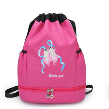 Load image into Gallery viewer, Children's Dance Backpack Shoes Little Girl Embroidery Large Capacity Drawstring Bag Ballet Latin Chinese Dance Supplies
