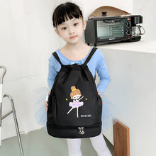 Load image into Gallery viewer, Children's Dance Backpack Shoes Little Girl Embroidery Large Capacity Drawstring Bag Ballet Latin Chinese Dance Supplies
