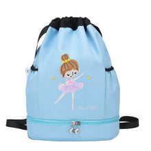 Load image into Gallery viewer, Children's Dance Backpack Shoes Little Girl Embroidery Large Capacity Drawstring Bag Ballet Latin Chinese Dance Supplies
