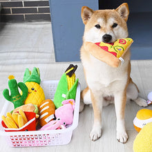 Load image into Gallery viewer, Plush Burgers Chips Dog Toy Dog Chewing Squeaky Toy Press Sound Squeak Pet Teeth Training Molar Toys Dog Chew Toy with Squeaker
