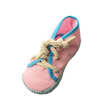 Load image into Gallery viewer, Imitation Canvas Shoes Pet Dog Bite Toy Teeth Training Molar Toys Puppy Sound Squeak Soft Chew Toy for Small Large Dogs Bite Resistant
