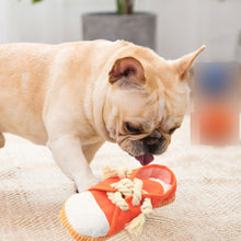 Load image into Gallery viewer, Imitation Canvas Shoes Pet Dog Bite Toy Teeth Training Molar Toys Puppy Sound Squeak Soft Chew Toy for Small Large Dogs Bite Resistant
