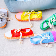 Load image into Gallery viewer, Imitation Canvas Shoes Pet Dog Bite Toy Teeth Training Molar Toys Puppy Sound Squeak Soft Chew Toy for Small Large Dogs Bite Resistant
