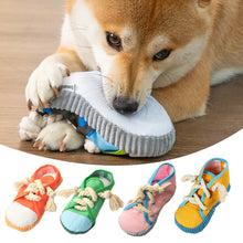 Load image into Gallery viewer, Imitation Canvas Shoes Pet Dog Bite Toy Teeth Training Molar Toys Puppy Sound Squeak Soft Chew Toy for Small Large Dogs Bite Resistant
