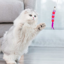 Load image into Gallery viewer, Funny Feather Cat Plush Teaser Wand with Bell Pet Interactive Feather Toys Cat Stick Toy for Kitten Catching Toy Playing Teaser Cat Supplies
