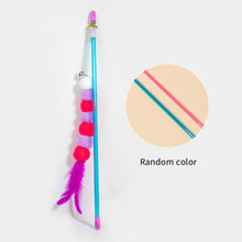 Load image into Gallery viewer, Funny Feather Cat Plush Teaser Wand with Bell Pet Interactive Feather Toys Cat Stick Toy for Kitten Catching Toy Playing Teaser Cat Supplies
