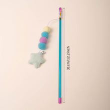 Load image into Gallery viewer, Funny Feather Cat Plush Teaser Wand with Bell Pet Interactive Feather Toys Cat Stick Toy for Kitten Catching Toy Playing Teaser Cat Supplies
