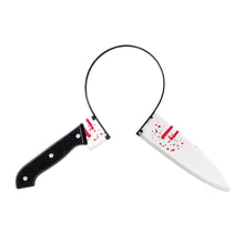 Load image into Gallery viewer, Halloween Horror Props Blood Fake Ax Saws Knife Headband for Halloween Party Masquerade Mischief Props Decoration Kids Toy Gifts
