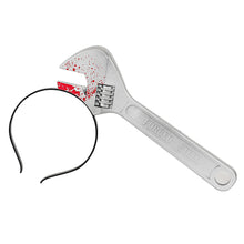 Load image into Gallery viewer, Halloween Horror Props Blood Fake Ax Saws Knife Headband for Halloween Party Masquerade Mischief Props Decoration Kids Toy Gifts
