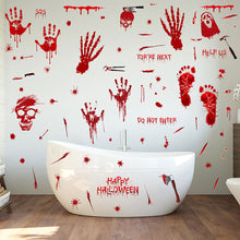 Load image into Gallery viewer, Halloween Party Plastic Blood Knife Tools Set Horror Spooky Haunted House Hanging Knife Garland Banner Sticker Background Decoration
