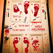 Load image into Gallery viewer, Halloween Party Plastic Blood Knife Tools Set Horror Spooky Haunted House Hanging Knife Garland Banner Sticker Background Decoration
