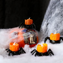 Load image into Gallery viewer, Halloween Candle Tea Light Black Spider Candle Flameless Battery Operated LED Tealight for Halloween Spooky Decor
