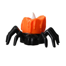 Load image into Gallery viewer, Halloween Candle Tea Light Black Spider Candle Flameless Battery Operated LED Tealight for Halloween Spooky Decor
