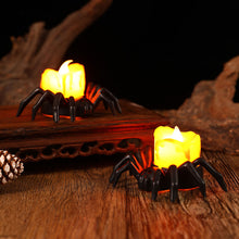 Load image into Gallery viewer, Halloween Candle Tea Light Black Spider Candle Flameless Battery Operated LED Tealight for Halloween Spooky Decor
