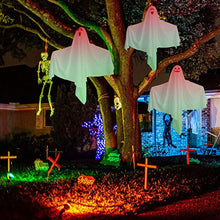 Load image into Gallery viewer, Halloween Hanging Ghost Decorations Ghost Pendant Ornament With LED Lights for Home Outdoor Hanted House Party Horror Props
