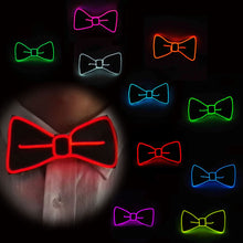 Load image into Gallery viewer, Glow in the Dark LED Bow Tie Luminous Flashing Necktie For Birthday Party Wedding Christmas Decoration Halloween Cosplay Costume
