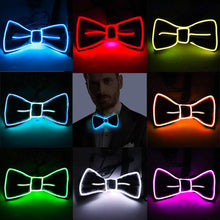 Load image into Gallery viewer, Glow in the Dark LED Bow Tie Luminous Flashing Necktie For Birthday Party Wedding Christmas Decoration Halloween Cosplay Costume
