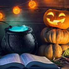 Load image into Gallery viewer, Halloween Witch Pot Smoke Machine Fog Maker Water Fountain Fogger Color Changing Mist Machine Party Prop Halloween Decoration
