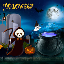 Load image into Gallery viewer, Halloween Witch Pot Smoke Machine Fog Maker Water Fountain Fogger Color Changing Mist Machine Party Prop Halloween Decoration
