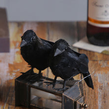 Load image into Gallery viewer, Halloween Black Crow Ornament Simulation Crow Animal Model Bird Scary Toys Horror Props Home Garden Decoration
