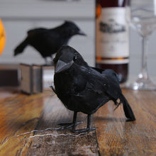 Load image into Gallery viewer, Halloween Black Crow Ornament Simulation Crow Animal Model Bird Scary Toys Horror Props Home Garden Decoration
