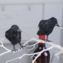 Load image into Gallery viewer, Halloween Black Crow Ornament Simulation Crow Animal Model Bird Scary Toys Horror Props Home Garden Decoration
