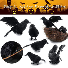 Load image into Gallery viewer, Halloween Black Crow Ornament Simulation Crow Animal Model Bird Scary Toys Horror Props Home Garden Decoration
