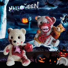 Load image into Gallery viewer, Resin Halloween Bear Plush Horror Bear Ornament Halloween Bloody Bear Halloween Party Home Garden Decoration

