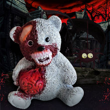 Load image into Gallery viewer, Resin Halloween Bear Plush Horror Bear Ornament Halloween Bloody Bear Halloween Party Home Garden Decoration
