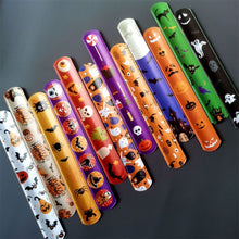 Load image into Gallery viewer, 5/10pcs Halloween Slap Bracelet Cartoon Skeleton Wrist Strap Christmas Kid Friendship Couples Bracelets Cosplay Party Decoration

