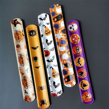 Load image into Gallery viewer, 5/10pcs Halloween Slap Bracelet Cartoon Skeleton Wrist Strap Christmas Kid Friendship Couples Bracelets Cosplay Party Decoration
