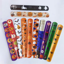 Load image into Gallery viewer, 5/10pcs Halloween Slap Bracelet Cartoon Skeleton Wrist Strap Christmas Kid Friendship Couples Bracelets Cosplay Party Decoration
