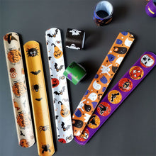 Load image into Gallery viewer, 5/10pcs Halloween Slap Bracelet Cartoon Skeleton Wrist Strap Christmas Kid Friendship Couples Bracelets Cosplay Party Decoration
