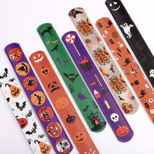 Load image into Gallery viewer, 5/10pcs Halloween Slap Bracelet Cartoon Skeleton Wrist Strap Christmas Kid Friendship Couples Bracelets Cosplay Party Decoration
