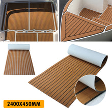 Load image into Gallery viewer, 2.4M Self-Adhesive EVA Foam Boat Marine Flooring Faux Teak Decking Sheet Striped Yacht Mat Decking Boat EVA Foam Floor Mat
