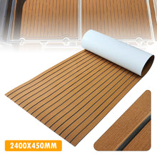 Load image into Gallery viewer, 2.4M Self-Adhesive EVA Foam Boat Marine Flooring Faux Teak Decking Sheet Striped Yacht Mat Decking Boat EVA Foam Floor Mat

