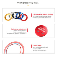 Load image into Gallery viewer, 2Pcs Car Start Ignition Engine Start Stop Button Ring Cover Trim Sticker For Cadillac XT5 CT6 SRX CTS XTS Button Decoration Switch Accessories
