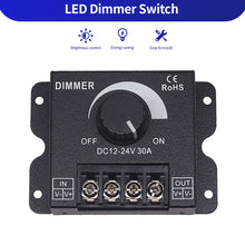 Load image into Gallery viewer, DC12V-24V 30A LED Dimmer Switch 360W Voltage Adjustable Regulator Controller For LED Strip Light Lamp Dimming Dimmers
