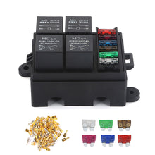 Load image into Gallery viewer, 4 Relay Holder Free Combination Auto For Car Truck 6Way Fuse Holder Circuit Standard Fuse Relay Holder 12V 24V 40A Relay
