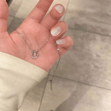 Load image into Gallery viewer, Geometric Ring Zircon Necklace Simple Temperamental Alloy Necklace Clavicle Chain Jewelry Accessory for Women
