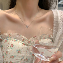 Load image into Gallery viewer, Geometric Ring Zircon Necklace Simple Temperamental Alloy Necklace Clavicle Chain Jewelry Accessory for Women
