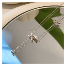 Load image into Gallery viewer, Diamond Bowknot Necklace Niche Versatile Alloy Bowknot Tassel Necklace Clavicle Chain Women Jewelry Accessory
