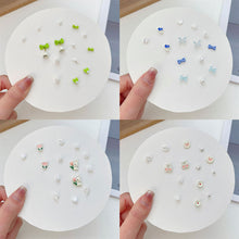 Load image into Gallery viewer, Exquisite Small One-week Earrings Set Cute Sweet Alloy Earrings Ear Studs Jewelry Accessories for Women

